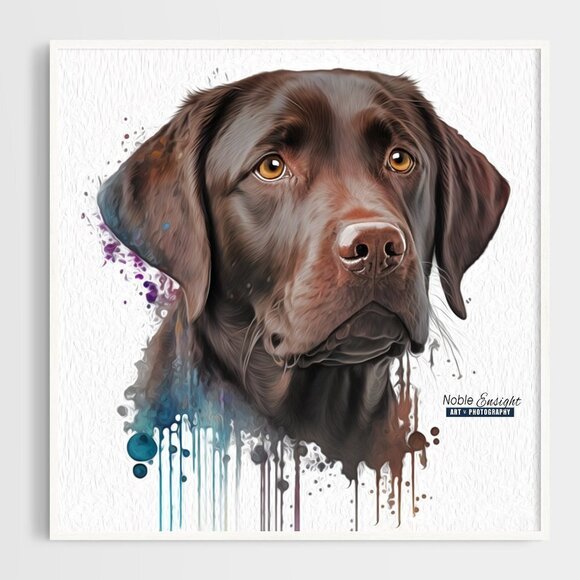 8x10 Labrador Retriever Dog Portrait Watercolor Oil‎ Painting Art Print - Picture 7 of 7